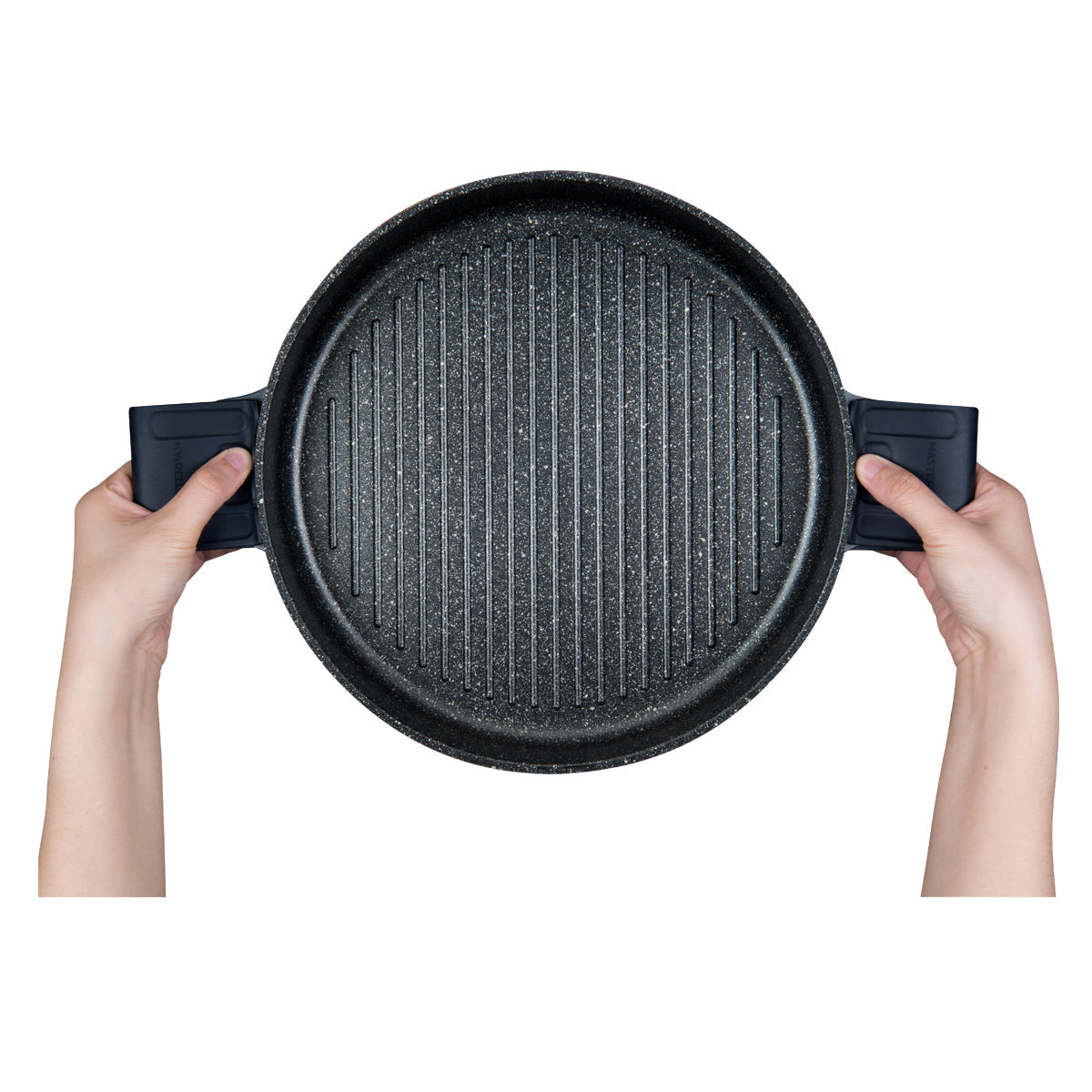 MASTERPAN Nonstick Stovetop Oven Grill Pan & Stainless Steel Lid, Black 12