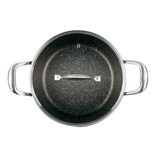 MASTERPAN Nonstick Granite Look Stock Pot With Glass Lid, 5 Qt.  9.5" (24cm)