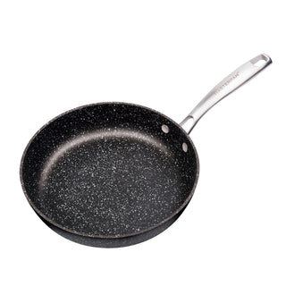 3 PACK BUNDLE - 9.5" FRY PAN + 11" CREPE PAN + 7" SAUCEPAN WITH GLASS LID, WITH STAINLESS STEEL RIVETED HANDLES, CAST ALUMINUM WITH SUPERIOR NON-STICK