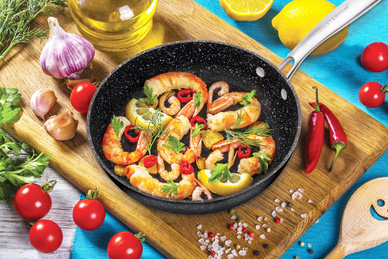 MASTERPAN Nonstick Granite Look Frypan & Skillet, 9.5