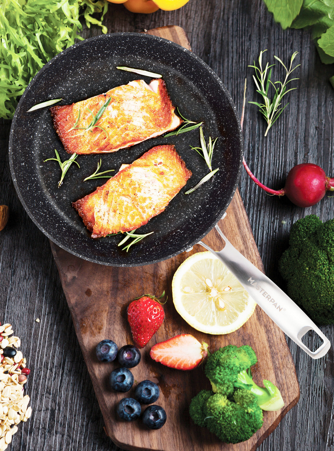 MASTERPAN Nonstick Granite Look Frypan & Skillet, 9.5