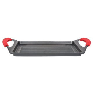 MASTERPAN Nonstick Grill Plate with Silicone Handles, 10"x13" (25x33cm)