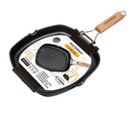MASTERPAN Nonstick Grill Pan with Folding Handle, 8" (20cm)