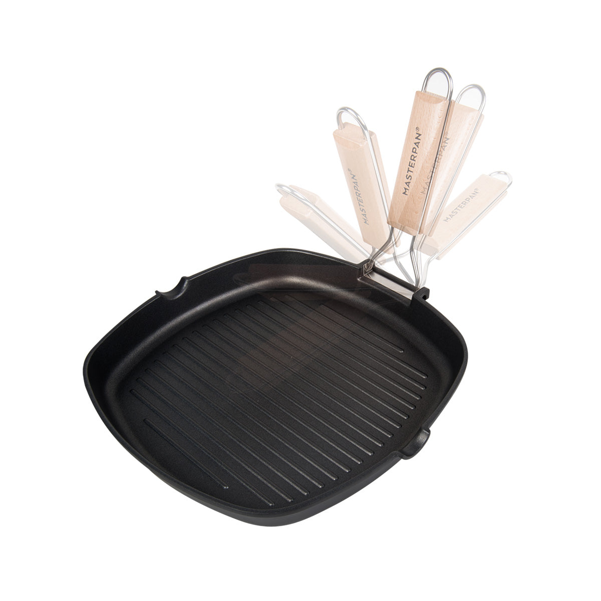 MASTERPAN Nonstick Grill Pan with Folding Handle, 8