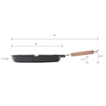 MASTERPAN Nonstick Grill Pan with Folding Handle, 8" (20cm)