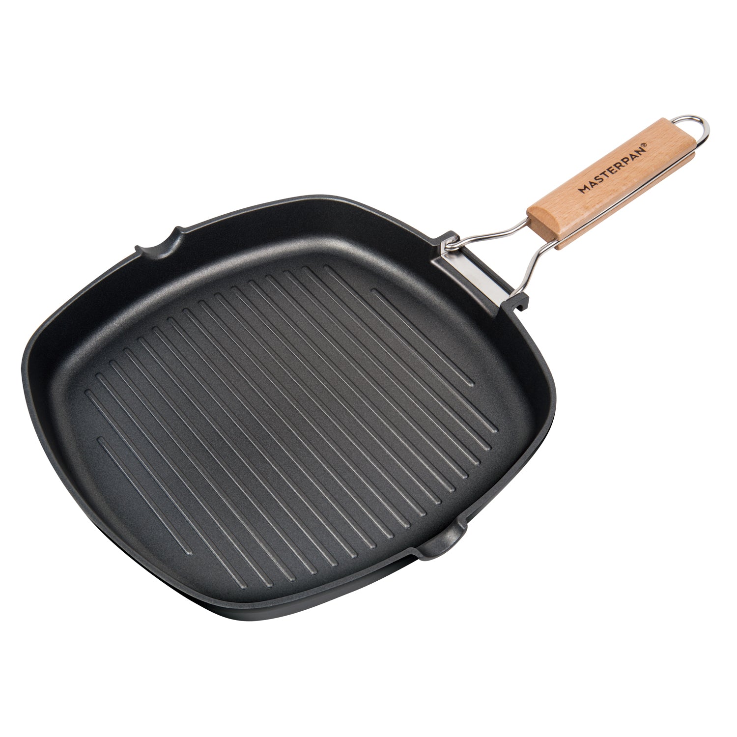 MASTERPAN Nonstick Grill Pan with Folding Handle, 11" (28cm)