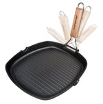 MASTERPAN Nonstick Grill Pan with Folding Handle, 11" (28cm)