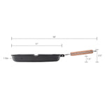 MASTERPAN Nonstick Grill Pan with Folding Handle, 11" (28cm)
