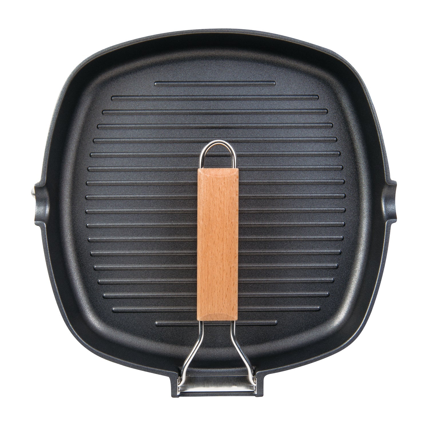 MASTERPAN Nonstick Grill Pan with Folding Handle, 11