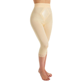 Style 6266 | High Waist Capri Pant Liner with Tummy Control Satin Panel| Memory Compression Fabric | Medium Support Rago Shapewear