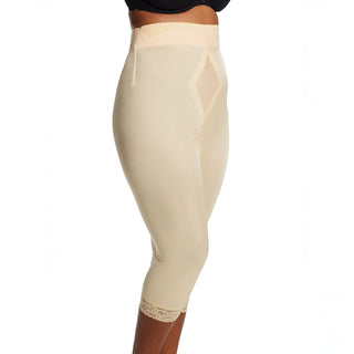 Style 6266 | High Waist Capri Pant Liner with Tummy Control Satin Panel| Memory Compression Fabric | Medium Support Rago Shapewear