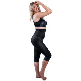 Style 6266 | High Waist Capri Pant Liner with Tummy Control Satin Panel| Memory Compression Fabric | Medium Support Rago Shapewear