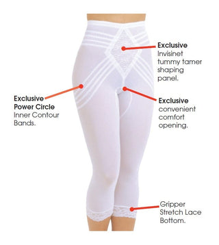 Style 6269 | Breathable Waistline Capri Pant Liner | Power Mesh Fabric | Firm to Extra Firm Support Rago Shapewear