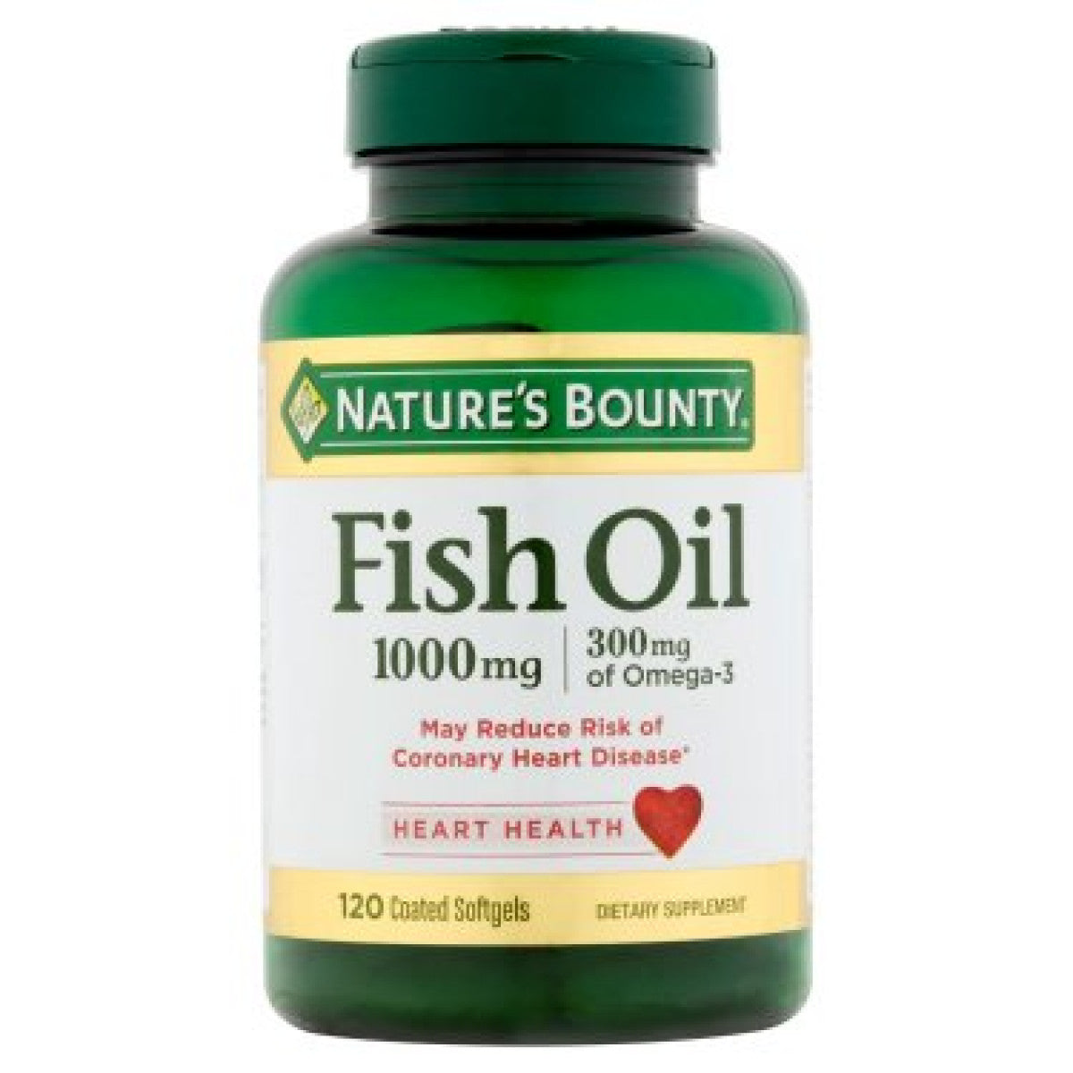 Nature's Bounty Odorless Fish Oil, 1,000 Mg, 120 Coated Softgels