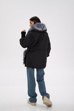 Genuine Silver Fox Down Fill Coat