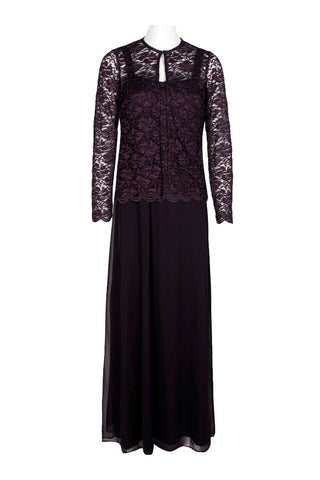 Marina Square Neck Sleeveless Embroidered Mesh Top Zipper Back with Jacket 2 Piece Set - By Baano