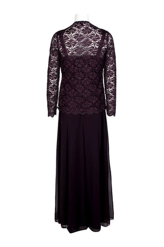 Marina Square Neck Sleeveless Embroidered Mesh Top Zipper Back with Jacket 2 Piece Set - By Baano