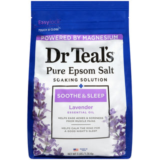 Dr Teal's Soaking Solution, Pure Epsom Salt, Soothe & Sleep With Lavender 3 Lb