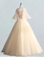 Women's Off-Shoulder Lace Applique Tulle Gown | Elegant Prom & Bridal Dress