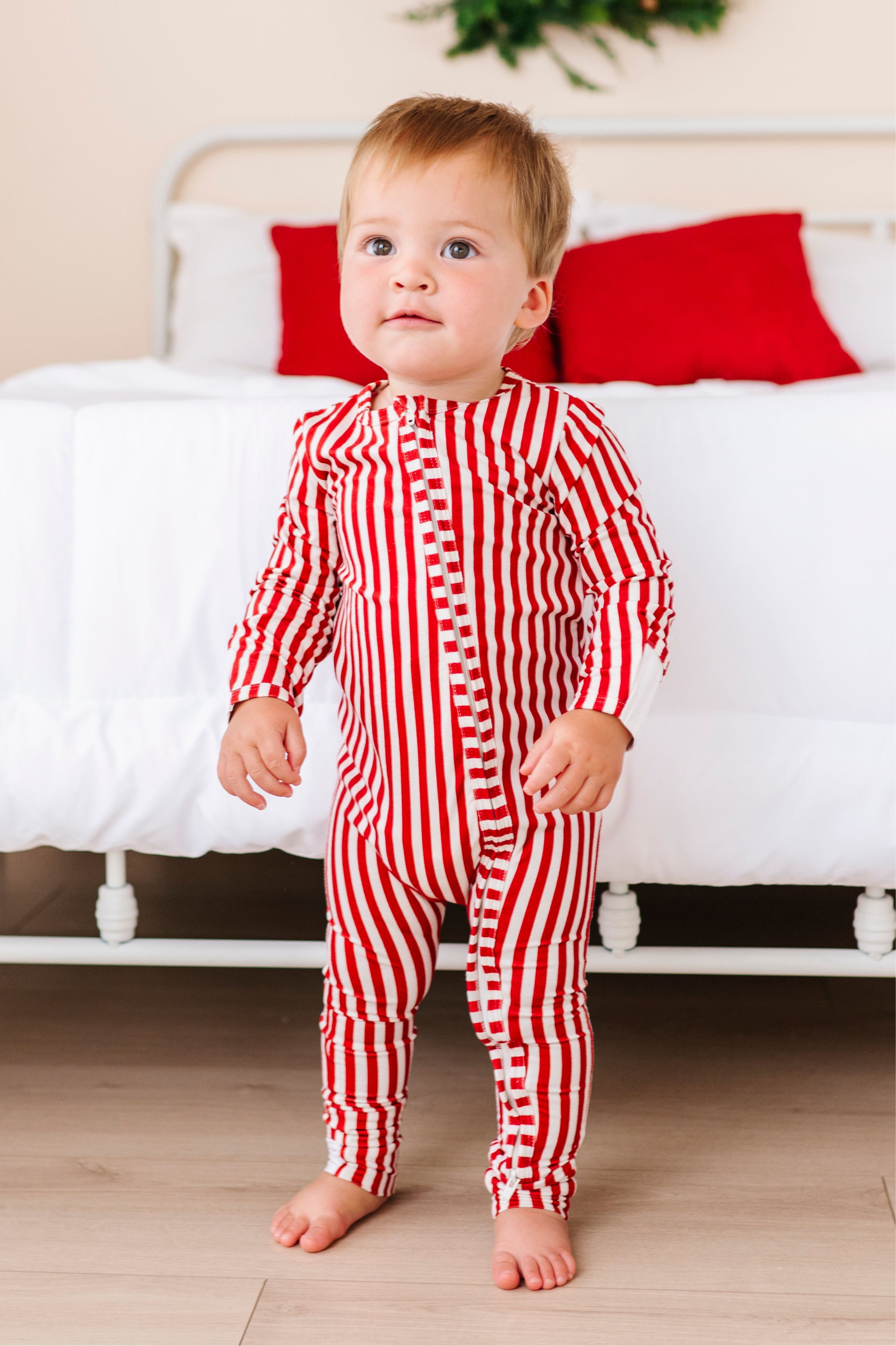 Red Stripes | ZIP ROMPER - By Baano