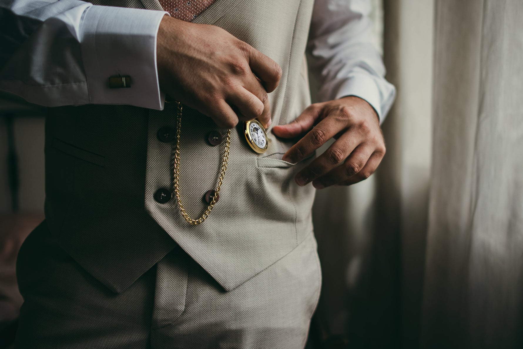 Peugeot Men's 14Kt Gold Plated Vintage Pocket Watch with Chain Peugeot Watches