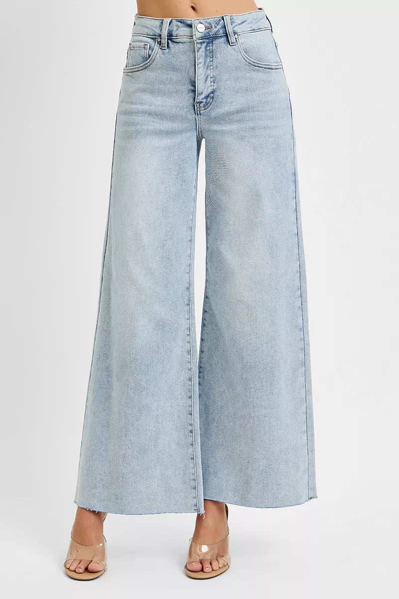 Risen High Rise Ankle Wide Palazzo Jeans Women
