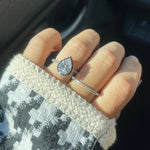 2.0ct Pear Cut Moissanite Black Halo Engagement Ring Ring Deluxe Fine Jewelry