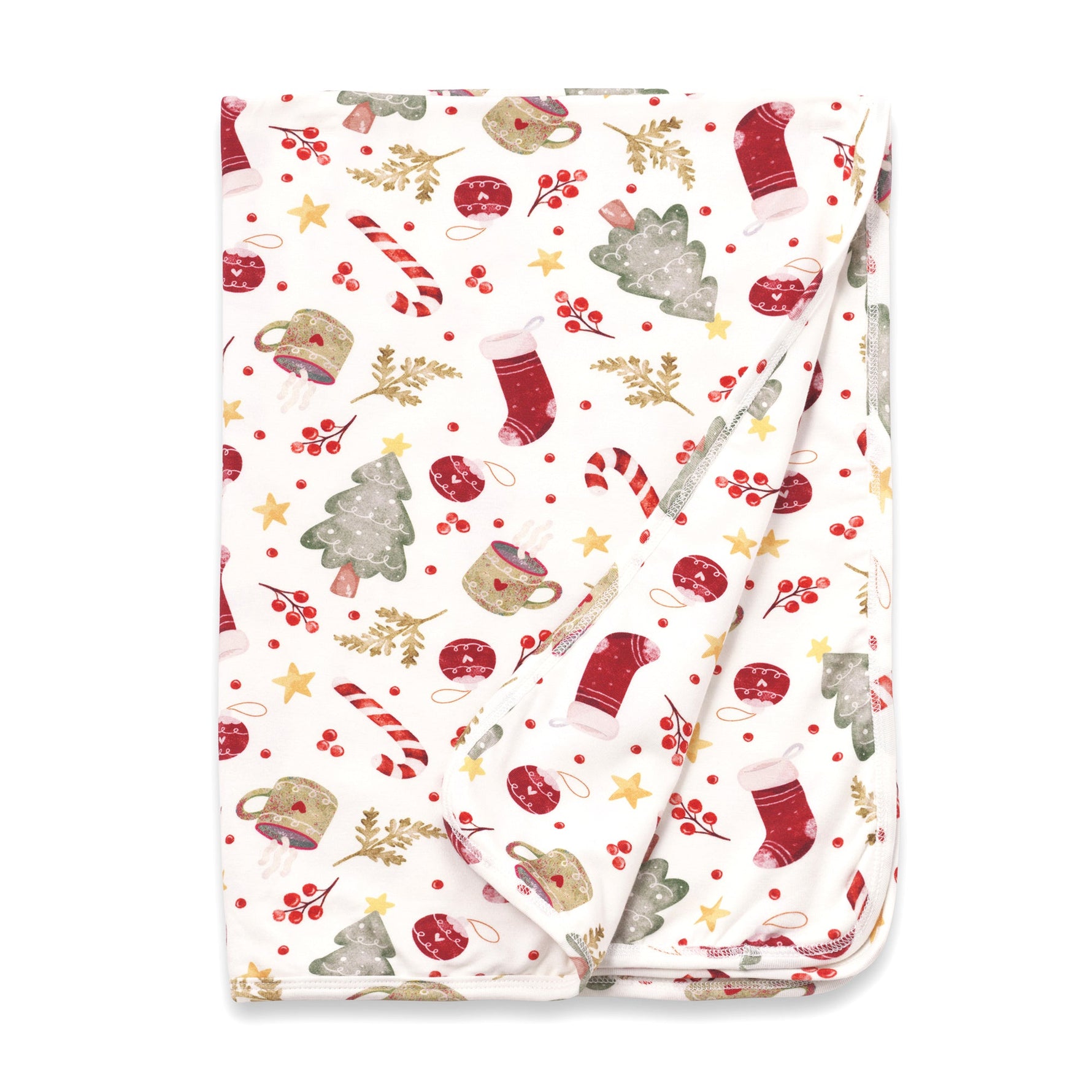Holiday Baby Stroller Blanket – Soft Bamboo Christmas Wrap - Noel - By Baano