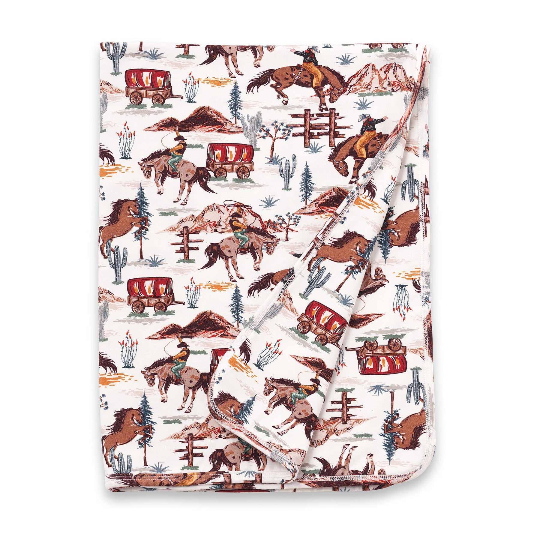 Cowboy Western Spirit Baby Boy Bamboo Stroller Blanket - By Baano