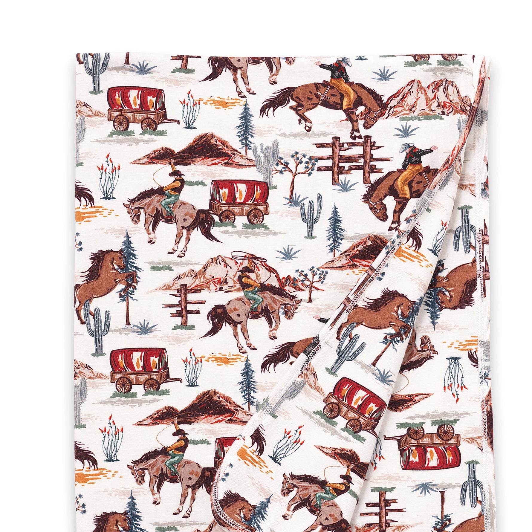 Cowboy Western Spirit Baby Boy Bamboo Stroller Blanket - By Baano