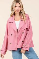 Mittoshop Double Breasted Long Sleeve Trench Coat Jacket - By Baano