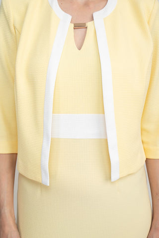 Studio One Scoop Neck Sleeveless Keyhole Banded Waist Sheath Dress with Matching Jacket - Glamourous Grace