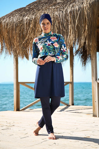Lycra Navy Burkini Modest Swimwear 1971 - By Baano