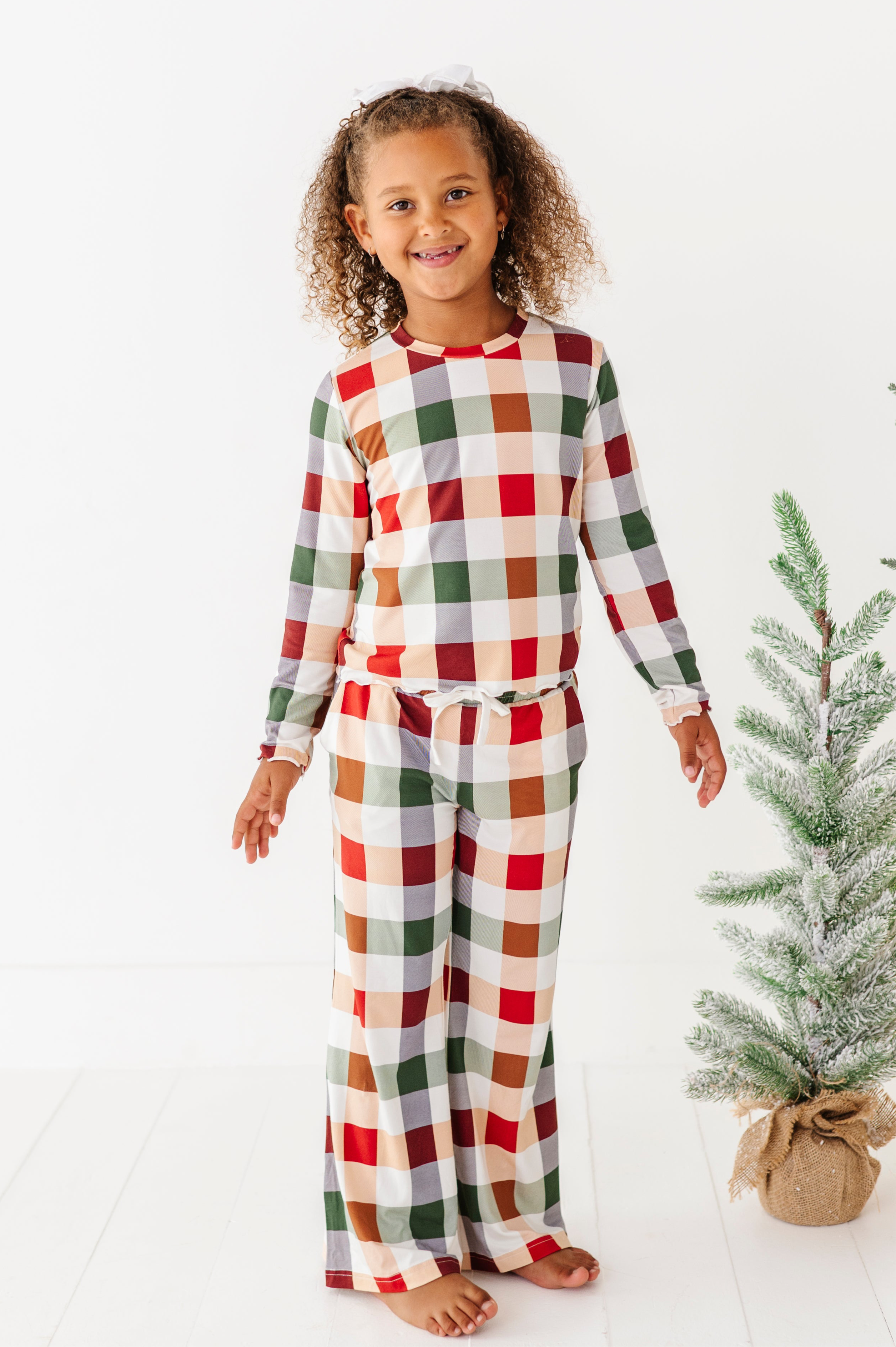 Holiday Plaid | GIRLS WIDE-LEG SET - By Baano