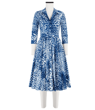 Audrey Dress #4 White Cobalt Blue Long Dress - By Baano