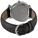 Women's 38mm Black Crystal Heart Watch with Leather Strap Peugeot Watches