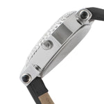 Women's 38mm Black Crystal Heart Watch with Leather Strap Peugeot Watches