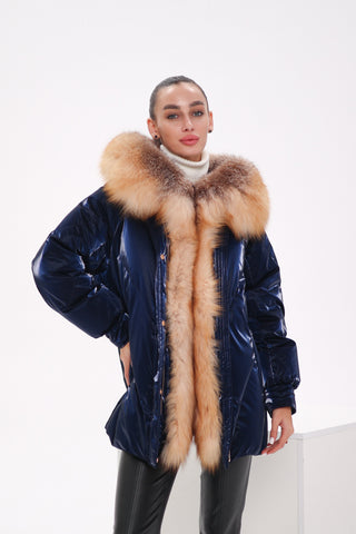Genuine Red Fox Premium Down Fill Vinyl Parka - By Baano