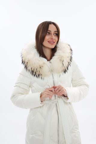 Genuine Fur Trim Down Fill Coat - By Baano