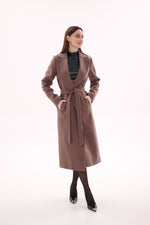 Harrington Classic Wraparound Overcoat in Mocha Mousse