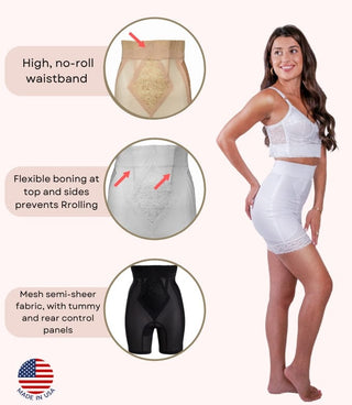 Style 696 | High Waist "No Top Roll" | Firm Control Girdle Rago Shapewear