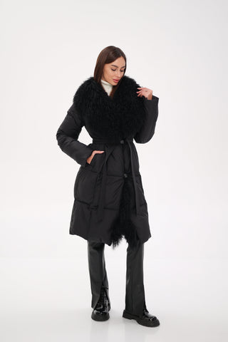 Genuine Lama Fur Premium Down Coat - By Baano
