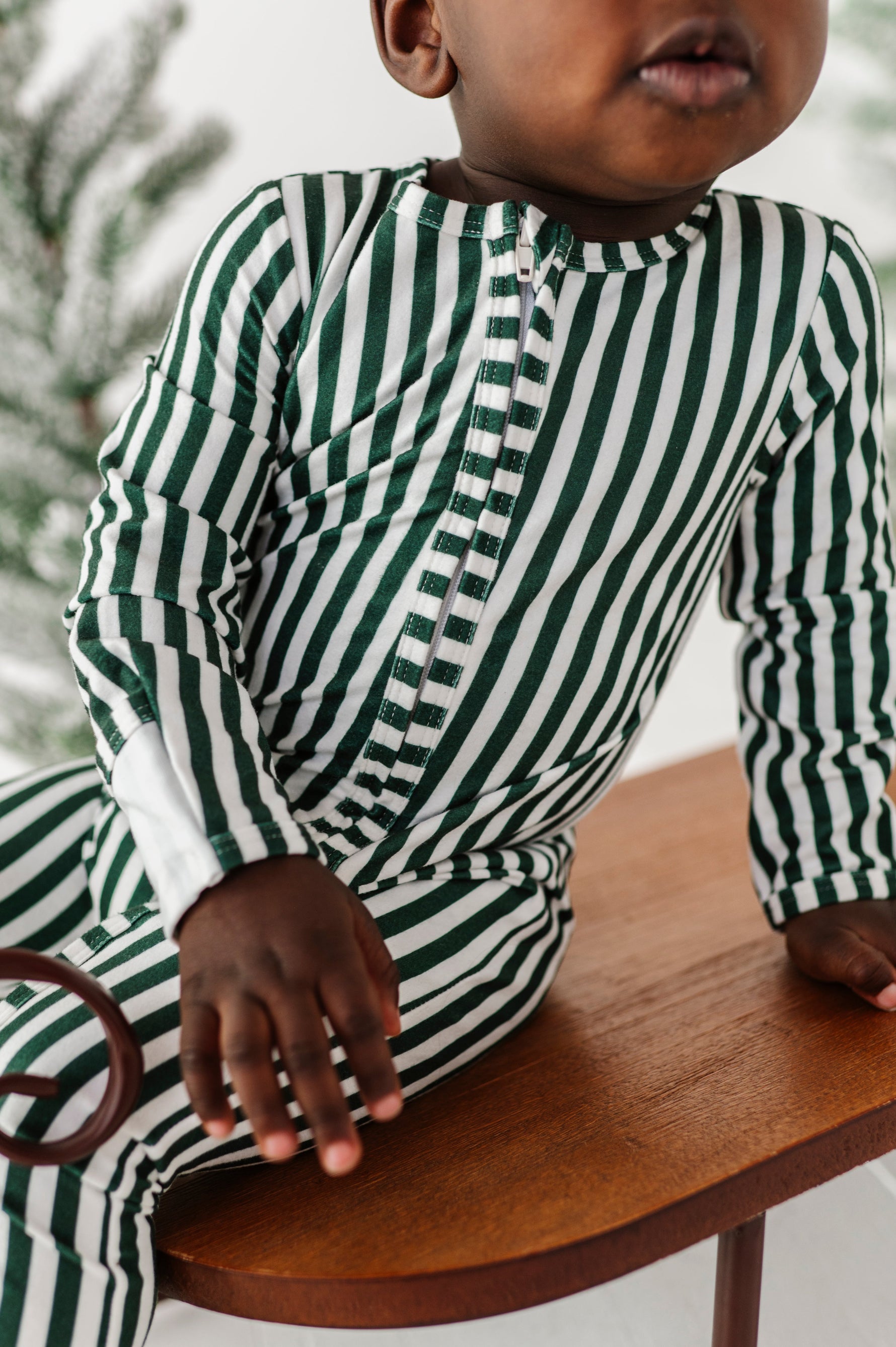 Green Stripes | ZIP ROMPER - By Baano