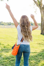 Clementine Orange Matte HydroBag® with Navy/Orange Strap