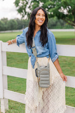 HydroBag® HANDLE™ - Sage Green with Solid Vegan Leather Trimmed Strap