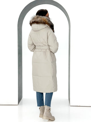 Alice Genuine Silver Fox Down Fill Coat - By Baano