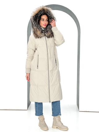 Alice Genuine Silver Fox Down Fill Coat - By Baano