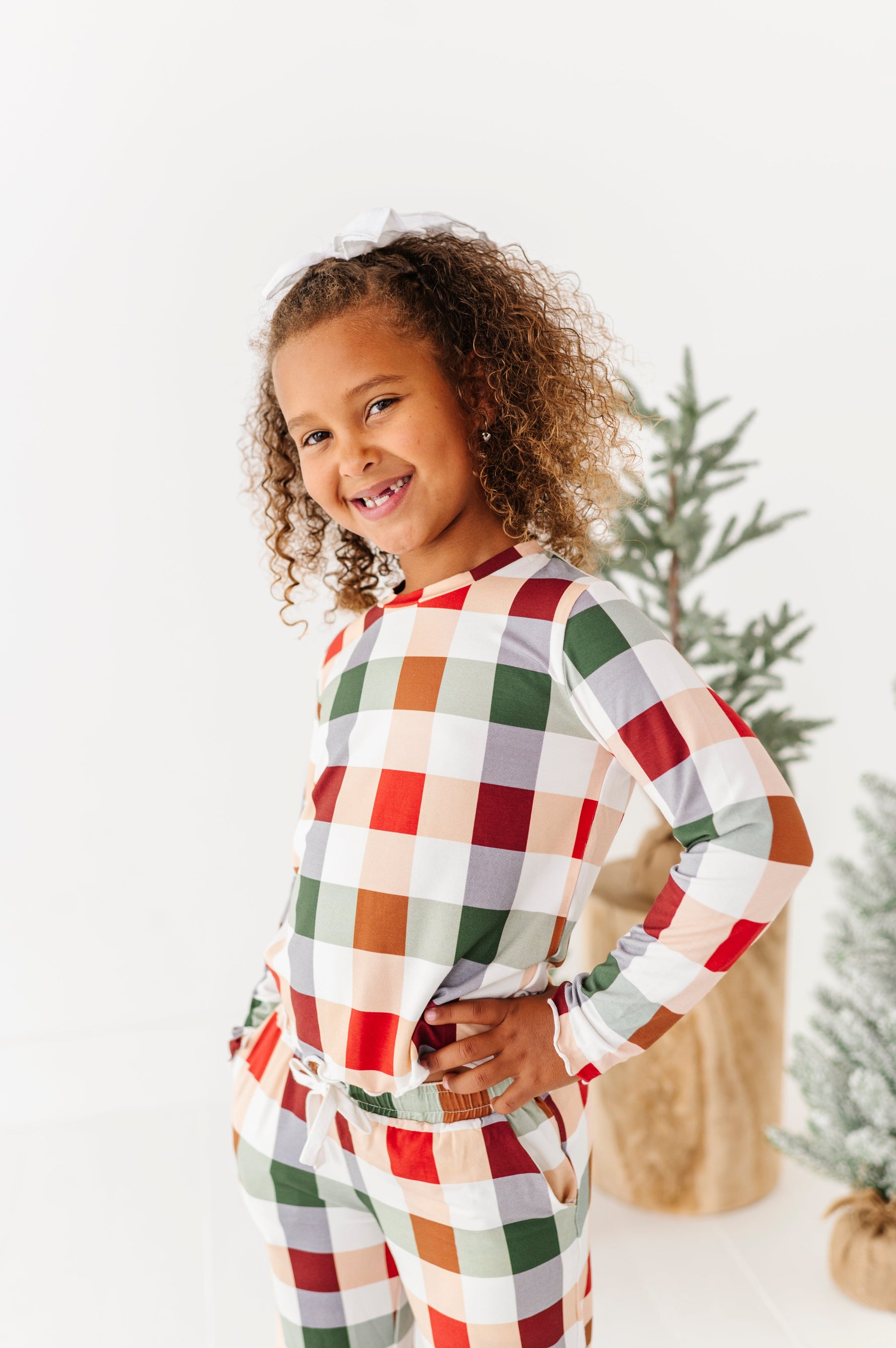 Holiday Plaid | GIRLS WIDE-LEG SET - By Baano