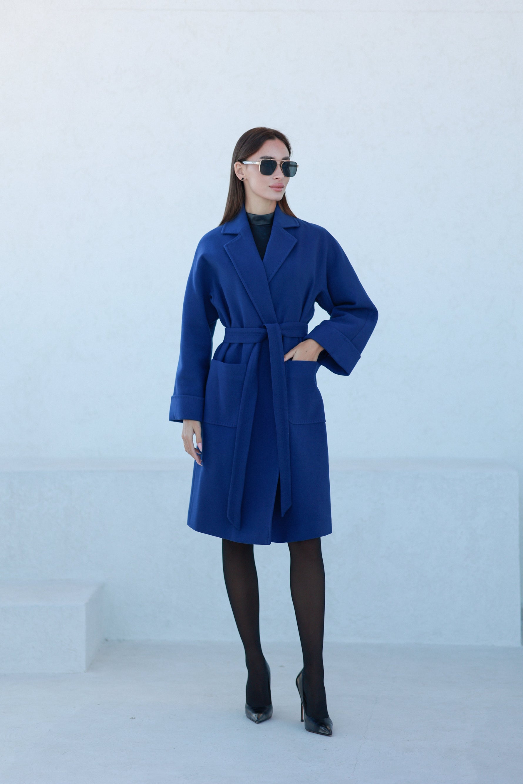 Classic Wraparound Cashmere Blend Overcoat