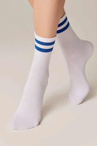 Conte Cotton Long Socks Active 157 - Lurex Stripes - By Baano